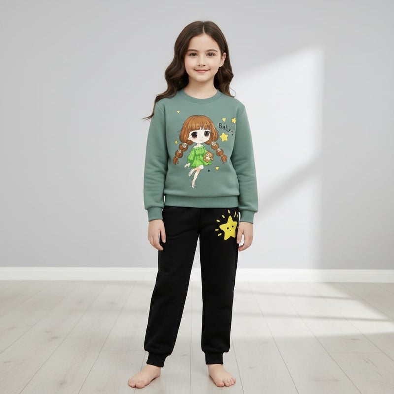 Viel Innate Stylish Pista Sweatshirt and Track Pants for Girls - Image 1